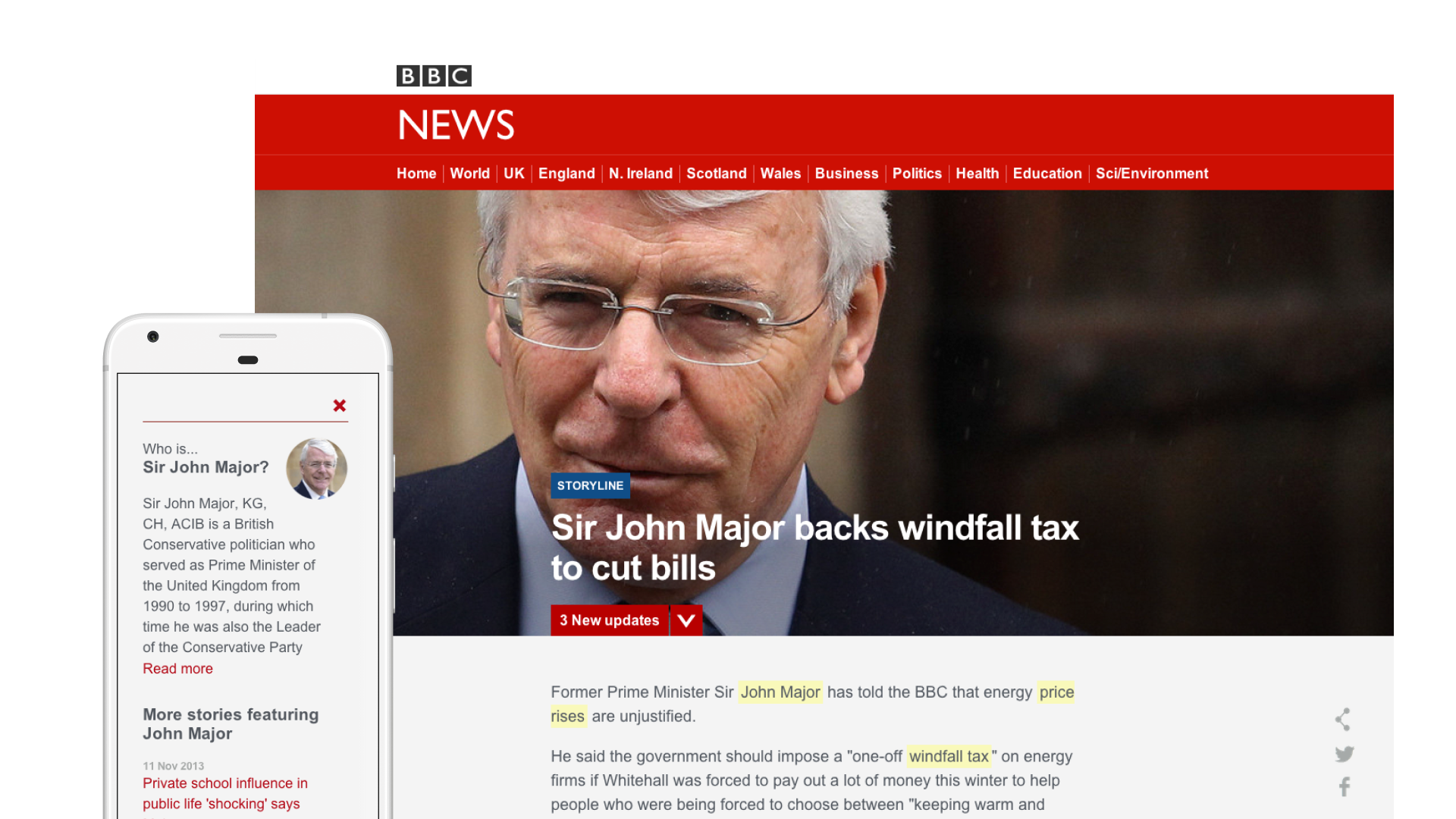 Contextual explainers to support users in understanding the background around the news